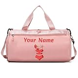 Borsa da viaggio personalizzata con testo del nome con foto, borsa da viaggio personalizzata con tasche bagnate e asciutte e scomparto per scarpe, borsa da palestra per danza personalizzata
