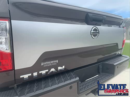Elevate Graphics - Fits Nissan Titan Tailgate Boss Graphics Vinyl Auto Stripes 3M Decals Stickers Years 2016-2022 #TOP2