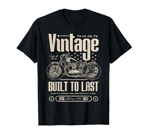 Cumpleaños de motos de motociclistas vintage nacido en 2013 Camiseta