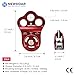 NewDoar 30 KN CE Certified Three Holes Rescue Climbing Pulley,for Max Rope 13mm Rope Hauling with Bearing Rappelling, Zipline,Durability Side Plates