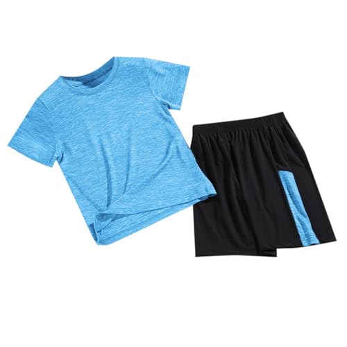 Chándal de 2 piezas para niños,Conjuntos Pantalones y Camisetas niños Bebé Ropa Conjunto Verano Casual Suelta camiseta cortos 1 Top Pantalón a 11 años#g