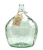 Viste-lo Garrafa Vidrio Reciclado Transparente Decoración Vintage Botella Cristal Damajuana Grande Sin Tapón Para Agua Vino Licor Manualidades Eventos Rústicos Ambientación Hogar Oficina (16L)