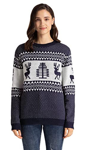 Weihnachtspullover für Damen von Cindeyar mit gestricktem Design