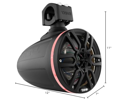 Image of DS18 Hydro NXL-X6TP /BK 6.5 inch Marine Water Resistant Wakeboard Tower Speakers with Integrated RGB LED Lights 300 Watts 4 ohms - Black (Pair) High Performance