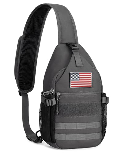HALOVIE Crossbody Sling Bag Tactical Sling Backpack Anti Theft RFID Crossbody Backpack Lightweight Travel Hiking Chest Bag