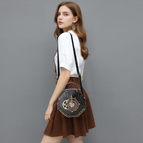Small Crossbody Purse and Handbags for Women Cute Shoulder Bag Unique Steampunk Metal Clock Costume Cosplay Accessories3
