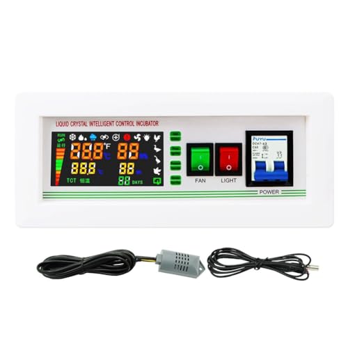 Jrpzcv Termostato de Digital, Termostato de Incubadora 5 Modos Controlador de Incubadora de Humedad de Temperatura Digital AC110V-220V