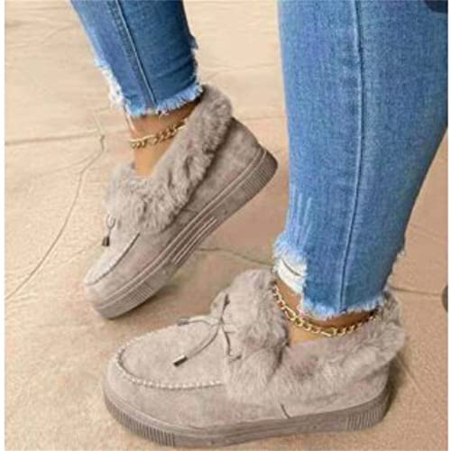Ladmiple Winter Boots For Women 2024 Fashion Snow Warm Ankle Booties Comfortable Slip On Fur Lined Walking Winter Shoes2
