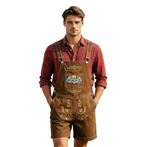 Tenue bavaroise lederhosen gris pour soirée Oktoberfest