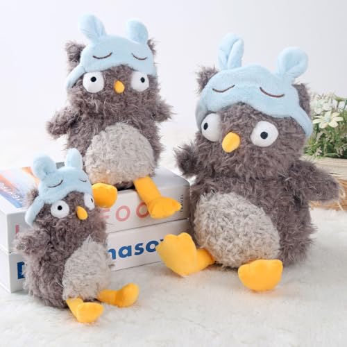 AQCQDQ Kuscheltier Eule, Weiches Eule Plüschtier für Kinder, Kuschelige Eule Stofftier, Plüsch Eule für Mädchen und Jungen, Niedliches Eulen Plüschtier für Babys (35 cm)