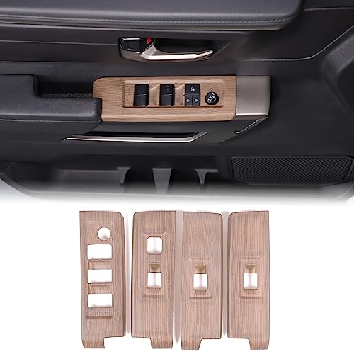 Aunginsy Car Door Window Glass Lift Button Panel Trim Cover Compatible with Toyota Tundra/Sequoia 2022-2025 Car Front and Rear Doors Armrest Window Control Switch Decorative Frame Sticker Accessories