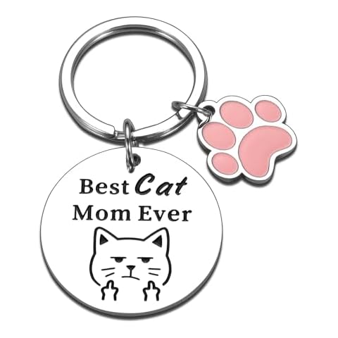 Klemktrn Cat Mom Gifts for Women, Cat Keychain, Cat Lover Gifts for Women Girls, Valentine Day Gifts for Mom Women Her, Cat Accessories for Women, Gifts for Cat Lovers Birthday Gifts for Cat Lover Cover