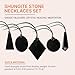 Karelian Heritage Shungite Necklace Full Protection Gift Set | 5 Authentic Shungite Pendants | Stone Jewelry Healing Necklace for Meditation and Grounding S014