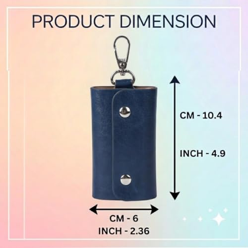 Image of Leather Key Pouch Keychain for Men & Women - Key Holder Wallet with Key Ring | Compact Key Organizer Case for Car Keys, House Keys & Coins | Small Leather Key Wallet Pouch