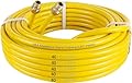 40FT 1/2''CSST Gas Line Flexible Gas Line, CSST Corrugated Stainless Steel Tubing Pipe, Natural Gas Line Propane Pipe Conversion Kit Grill Hose with 2 Male Adapter Fittings (40ft-1/2)