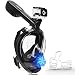 ORSEN Newest Snorkel Mask Foldable 180 Panoramic View Free Breathing Full Face Snorkeling Mask with Detachable Camera Mount, Dry Top Set Anti-Fog Anti-Leak for Adults & Kids (White Blue, S/M)
