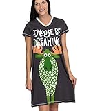 Lazy One Women's Nightgown, Funny V-Neck Sleep Shirt for Women, Moose Pajama Tee (I Moose Be Dreaming, S/M)