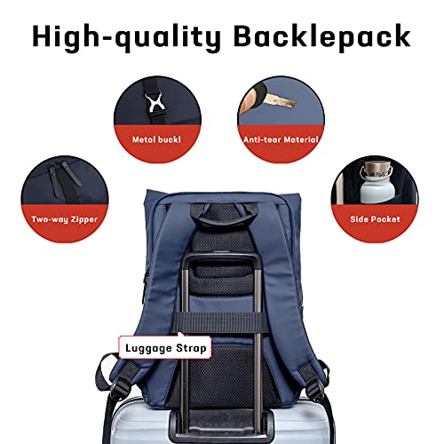 Cots Laptop Backpack For Work, Unisex Business Travel Backpack Fits 15.6 Inch Slim Notebook, Water Resistant College Backpack, Fashion Casual Daypack Gifts For Men & Women, Dark Blue #TOP3