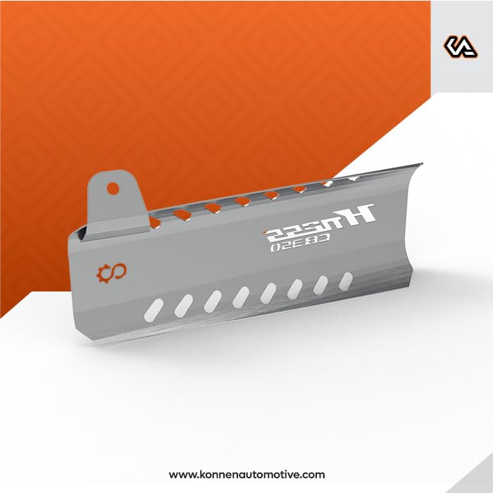 Image of Exhaust Guard | Heat Shield Cover | Exhaust Protector Compatible with Honda H'ness CB350 (Silver) (Pack of 1)