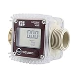 Fuel Meter K24, Digital Flowmeter with LCD Display Pro For Industrial & Scientific For Chemicals Liquid Water Red 2 Colors