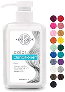 KERACOLOR Clenditioner SILVER Hair Dye - Semi Permanent Hair Color Depositing Conditioner, Cruelty-free, 12 Fl. Oz