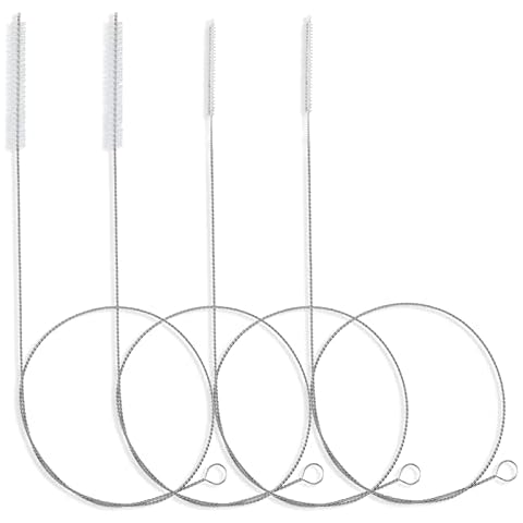 40 Inches Brush Cleaner for Cleaning Straw, Kegerator, Feeding Tube, Siphon Hose, Sunroof Drain, Refrigerator Drain, 4PCS (White) Cover
