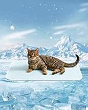 TIMSUNBER Dog Cooling Mat - Instant Cooling Pet Bed for Dogs & Cats, 6-12°F Drop, Non-Toxic & Machine Washable, Anti-Slip Bottom, Cool Mat for Indoor & Travel Use Light Blue 24' x 18'