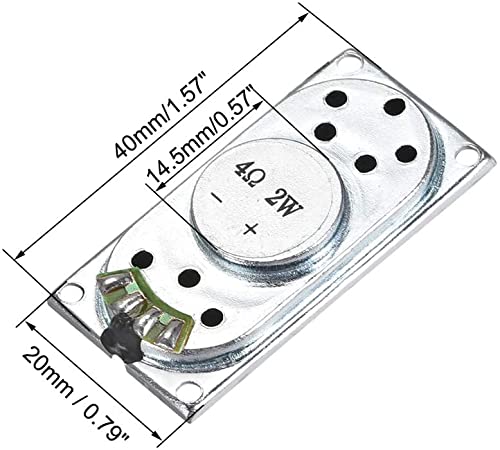 XYWHPGV Audio Speaker 2W 4 Ohm 4020mm (LW) Speaker for Electronic Project 2pcs (F9268 66622 DC36C 0535C E397B 8B113