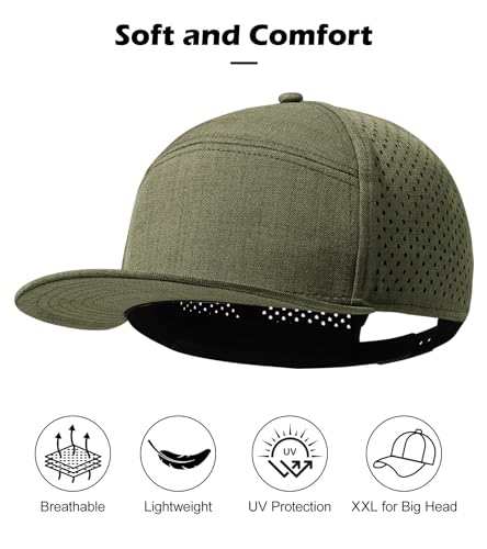 Image of LiuSuper XXL Baseball Cap - Extra Large Flat Brim Snapback 5 Panel Trucker Hat for Big Heads