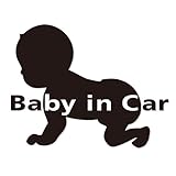 Baby in Car ステッカー ベビーインカー 赤ちゃんが乗ってます カッティングステッカー (ブラック)