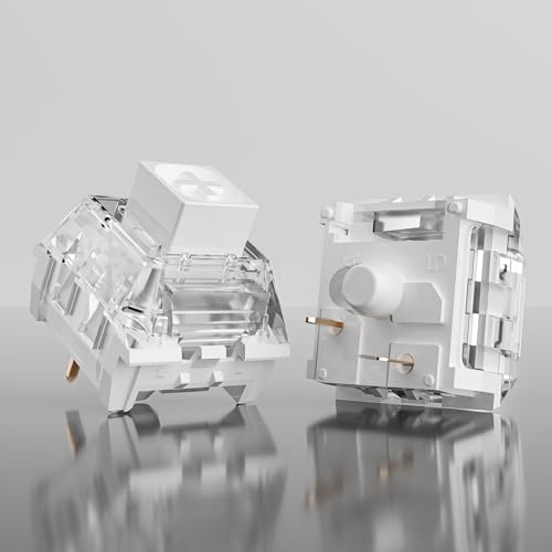 Image of Kailh Box White Pro Clicky Mechanical Keyboard Switch with LED Diffuser | 3pin 45gf Pre-Lubed Dustproof Waterproof High-Speed Typing Key Switches for 3D Printed Clicker Fidget (10PCS)