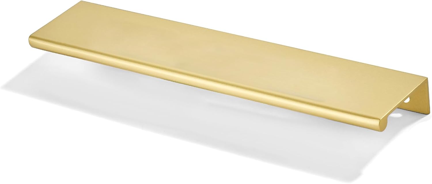 khtumeware 10 Pack 5 inch(128mm) Hole Center Champagne Bronze Finger Edge Pull Solid Zinc Drawer Pull Hidden Edge Treatment Hardware Honey Bronze Finger Pull Kitchen Drawer Hardware