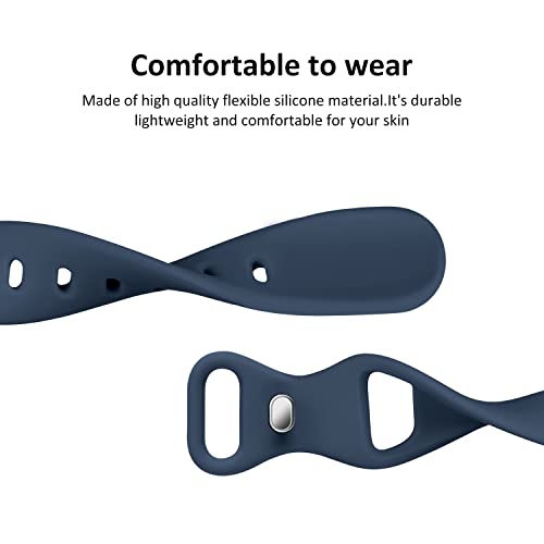 Image of Thin Slim Band Compatible with Apple Watch 38mm 40mm 41mm 42mm 44mm 45mm 46mm 49mm, Replacement Silicone Sport Strap for iWatch Series 11 /10 /9 /8 /7 /6 /5 /4 /3 /2 /1 Ultra SE Women Men, Abyss Blue