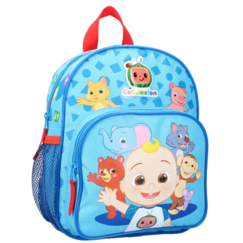 mybagstory - Rucksack - Cocomelon - Blau - Kinder - Schule - Kindergarten - Kindergarten - Schulranzen für Jungen - Größe 29 cm - verstellbare Träger - Geschenkidee, blau Cover