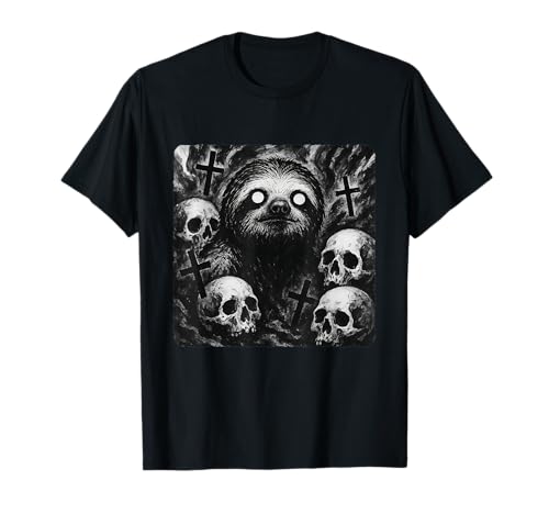 Sloth Wants A Satanic Halloween With Gothic Horror T-Shirt