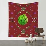 QAZWZML Big Eye Wassermelone bedruckter vertikaler Wandteppich, 152,4 x 130,9 cm, dekorativer Teppich, geeignet für Sofas, Picknick-Matten, Tagesdecken
