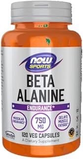 NOW Sports Nutrition, Beta-Alanine 750 mg, Delays Muscle Fatigue*, Endurance*, 120 Veg Capsules