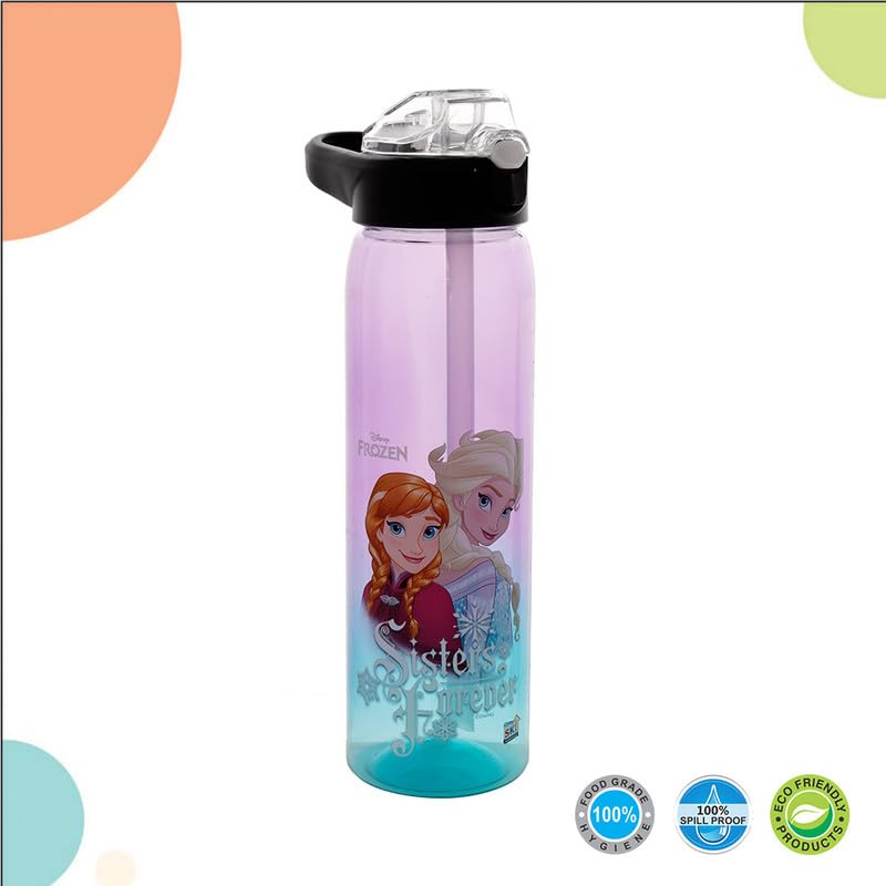 Image of SKi Homeware Sipper Water Bottle 750 ML, for School, Sports, Trek, Travel | Teens and Kids of all age groups | 800 ML, Leakproof, Light Weight, Pop-up Sipper with Handle | Impact FROZEN