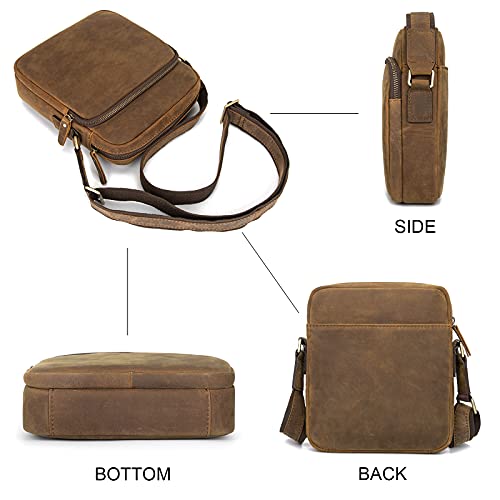 Augus Leather Messenger Crossbody Shoulder Bag for Men Work Business Casual Adjustable straps With YKK Metal Zipper4