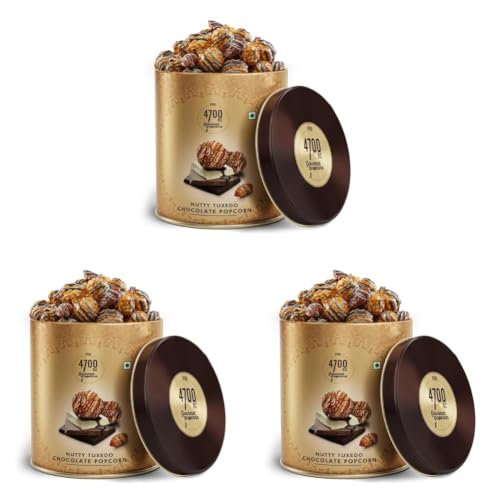 Image of 4700BC Nutty Tuxedo Chocolate Popcorn | Gifting Tin | 150g (Pack of 3)