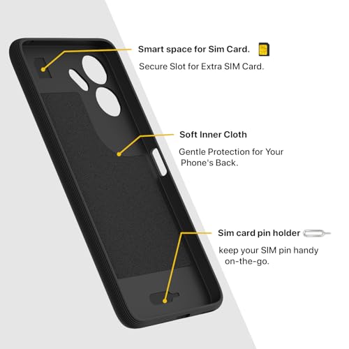 Image of Outlouders Bumper Case for Redmi 13c 4G / Redmi 13c 5G / Poco C65 | Full Camera Protection | TPU Soft Flexible Shockproof Back Cover (Black)
