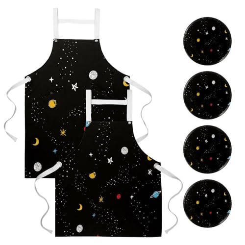 Tablier de cuisine pour pâtisserie restaurant et bar avec motif nébuleuse spatiale