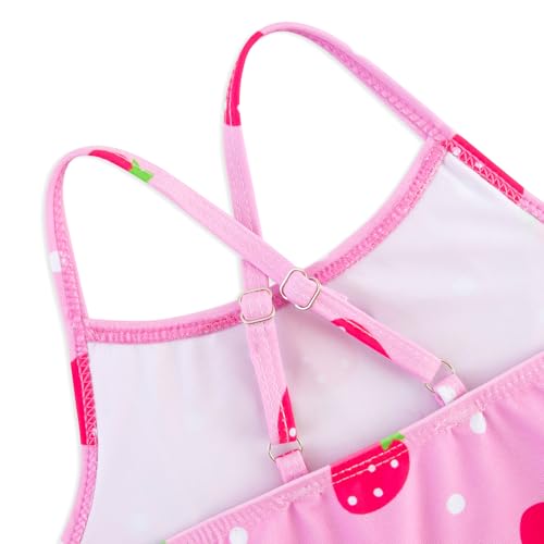 Image of Girls Swimsuit One Piece Bathing Suit with Adjustable Straps Cute Little Kids Swimming Suits Beach Swimwear 4T-12