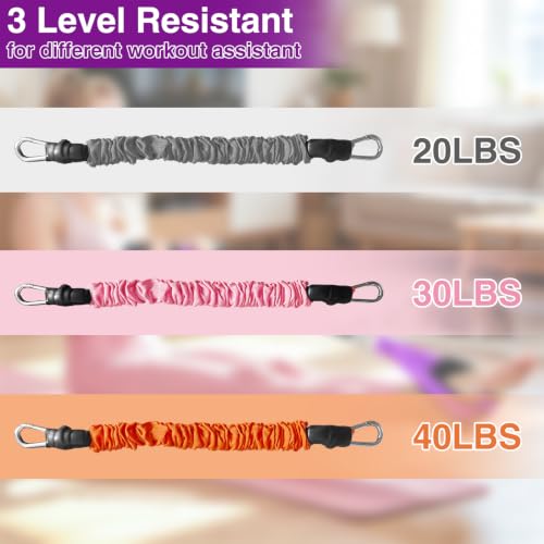 Image of Durable Comfortable Padded Handle Adjustable Pedal Resistance Band 20-40LBS for Full Body Workout