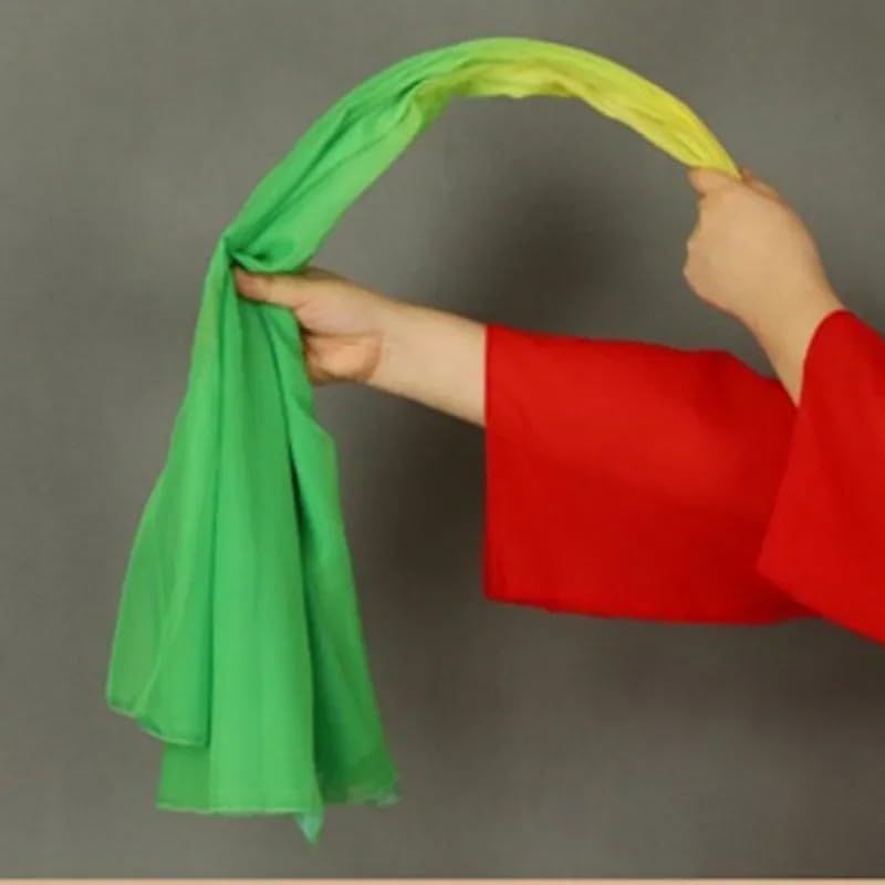 Abanicos de danza de gasa 85cm y varillas de espina de pescado (Color 5, 2 uds) 4