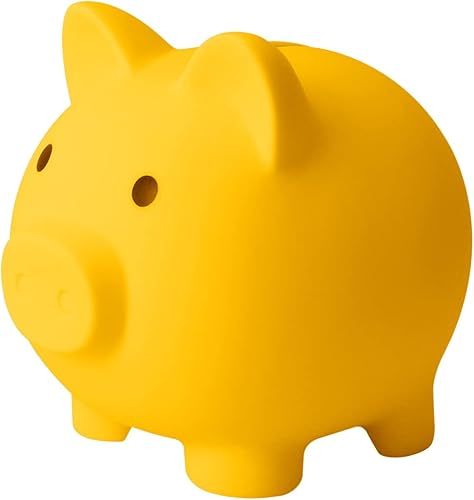 Hengdu Bonita alcancía, hecha de plástico respetuoso con el medio ambiente, resistente a las caídas, un gran regalo para niños (amarillo)