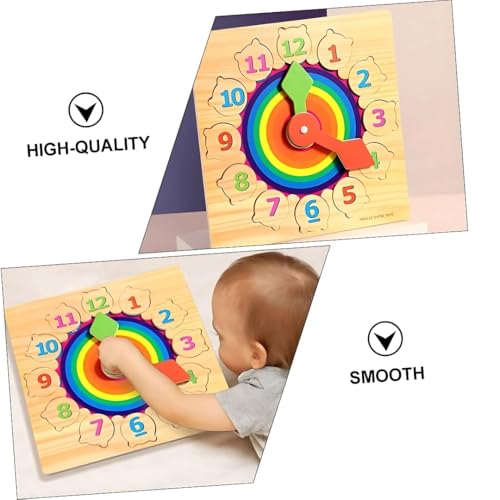 Image of PLUSPOINT Wooden Clock Learning Puzzle for Kids Teaching Time Learning Clock Early Learning Educational Toy Gift for 3 Year Old Toddler Baby Kids Montessori Toys for Toddlers (Puzzle Clock)