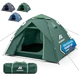 NORDMUT&reg; Wurfzelt 2-4 Personen f&uuml;r blitzschnellen Aufbau &ndash; Pop Up Zelt 2-4 Personen wasserdicht & UV-Schutz &ndash; Campingzelt mit hervorragender Luftzirkulation (Gr&uuml;n)