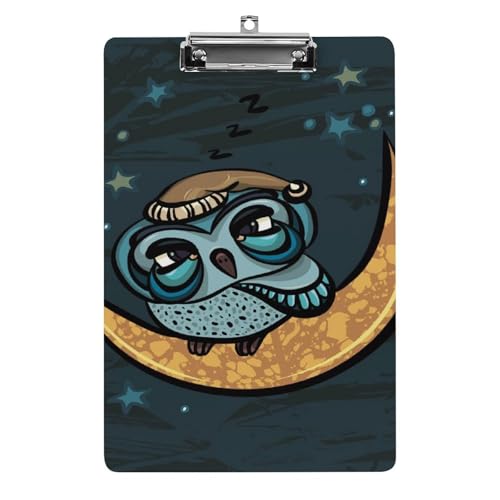 Clipboard hibou de l'étoile lunaire A4 avec pince pour ranger vos documents