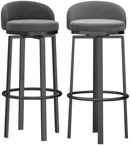 Taburetes Altos de Cocina Gris con Respaldo Marca Generic